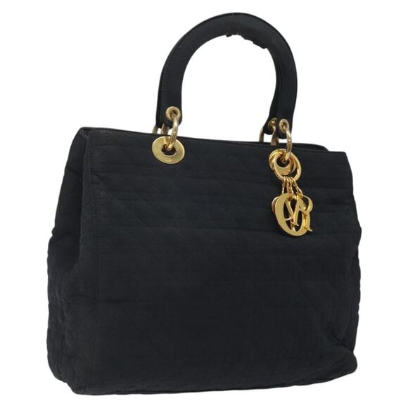 DIOR Canage Hand Bag Nylon Black Gold - Picture 1 of 12